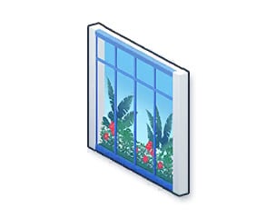  リゾート地風のガラス窓
