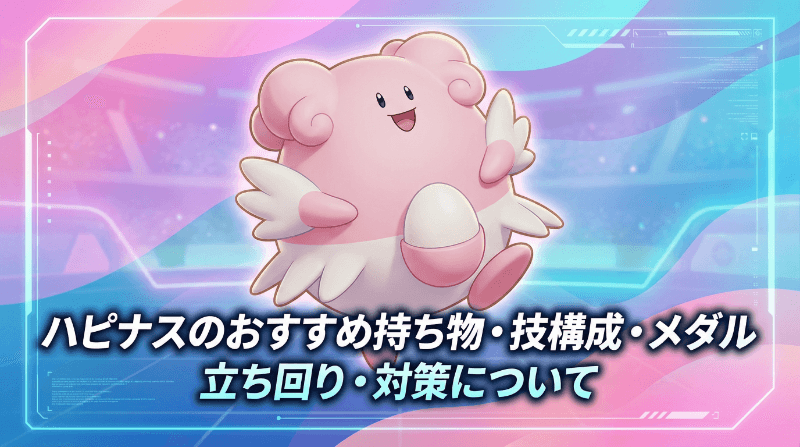 ハピナスのおすすめ持ち物・技構成・メダル｜立ち回り・対策について