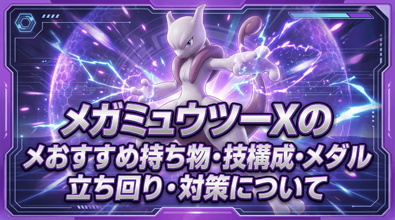 メガミュウツーXの評価とおすすめ持ち物・技構成・メダル｜立ち回り・対策