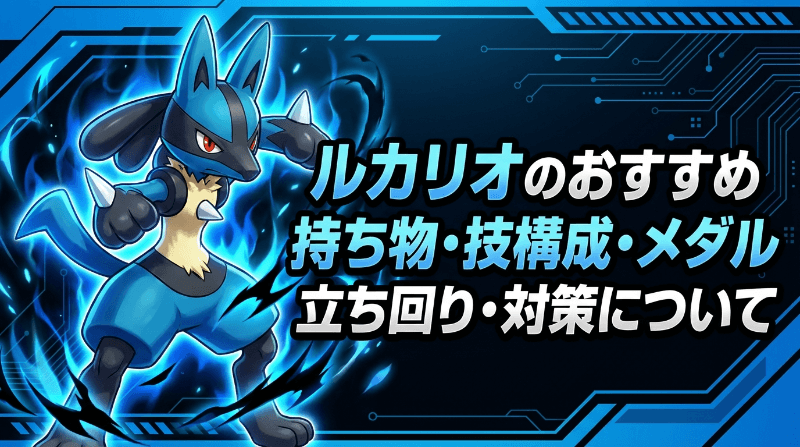 ルカリオの評価とおすすめ持ち物・技構成・メダル｜立ち回り・対策