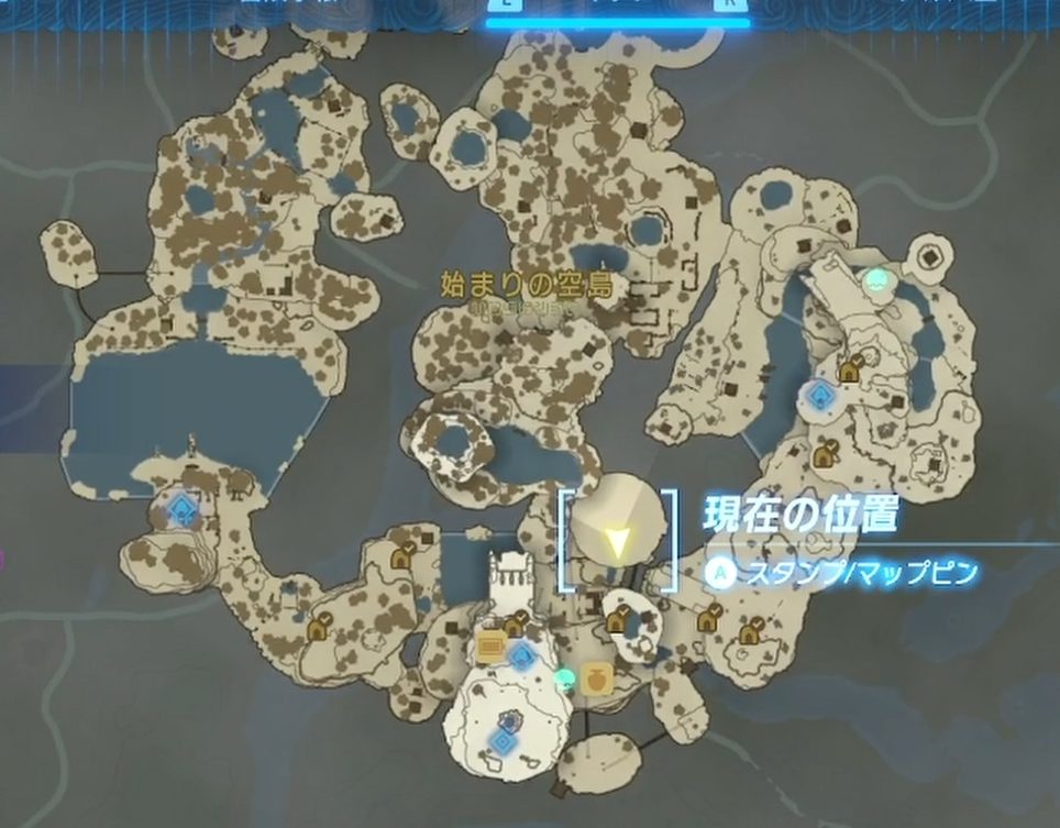始まりの空島を守りしブロックゴーレム地図